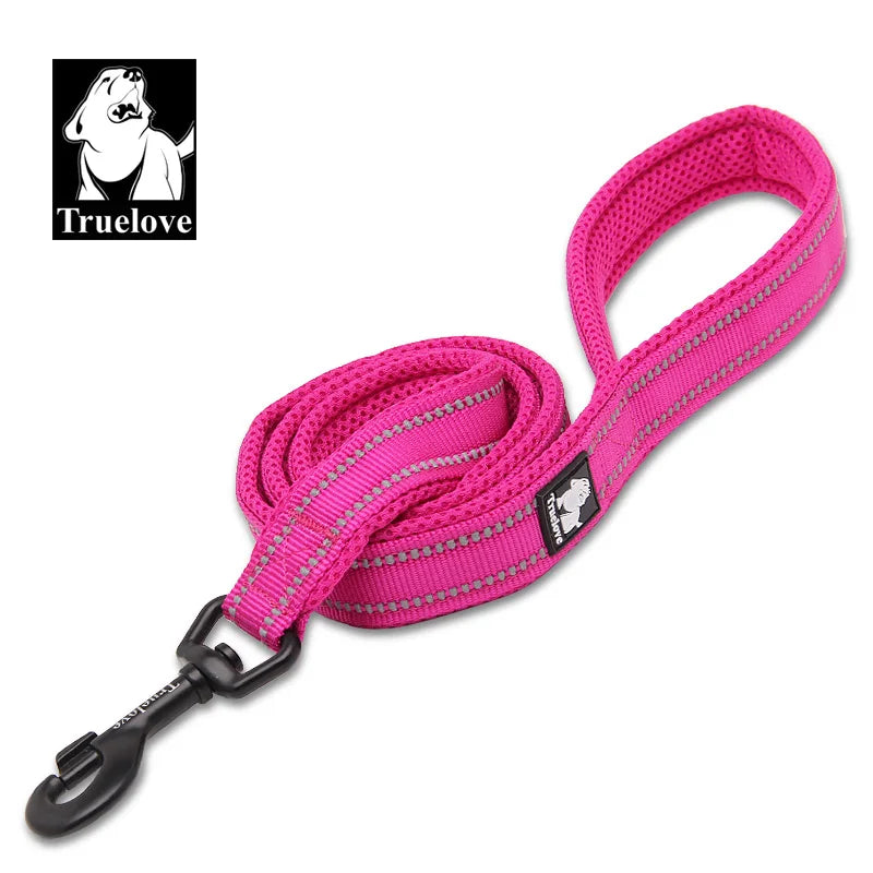 Truelove Soft Dog Leash with Harness & Collar – Reflective Nylon Mesh Walking and Training Lead, 110cm, 11 Colors