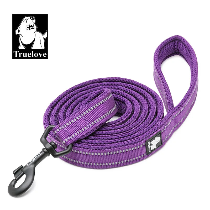 Truelove Soft Dog Leash with Harness & Collar – Reflective Nylon Mesh Walking and Training Lead, 110cm, 11 Colors