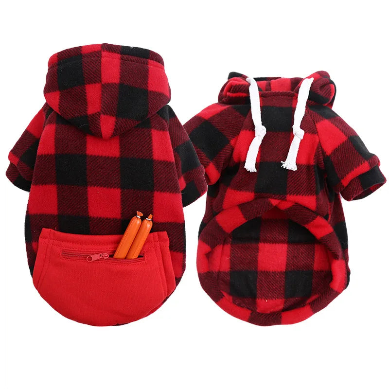 Plaid Reversible Dog Winter Coat – Warm Jacket for Small & Large Breeds