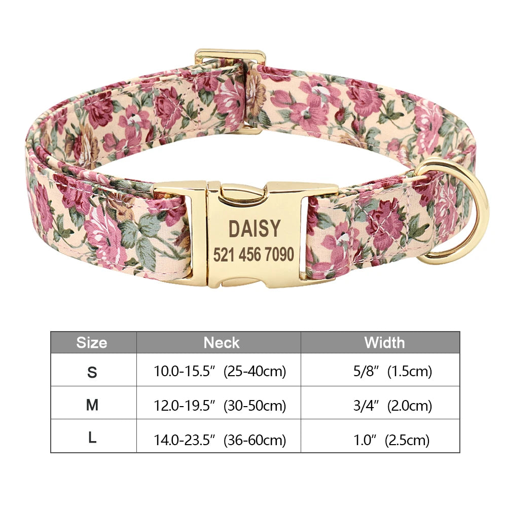 Personalized Nylon Dog Collar – Custom Engraved ID Tag for Small, Medium & Large Dogs, Durable Adjustable Anti-Lost Collar