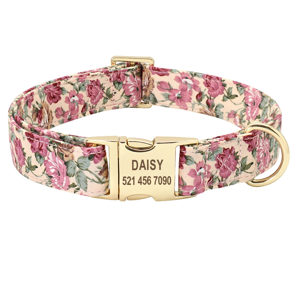 Personalized Nylon Dog Collar – Custom Engraved ID Tag for Small, Medium & Large Dogs, Durable Adjustable Anti-Lost Collar