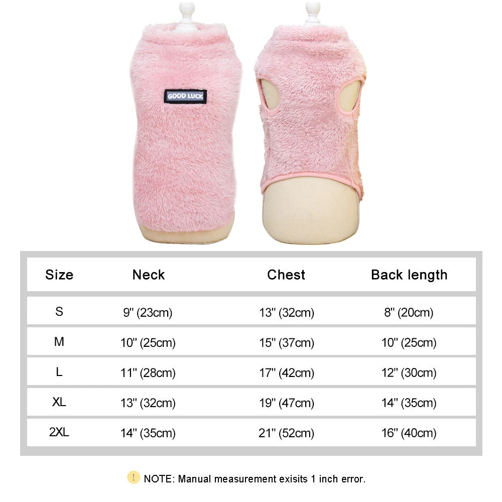 Soft Fleece Dog & Cat Vest – Warm Pet Sweater for Small Breeds