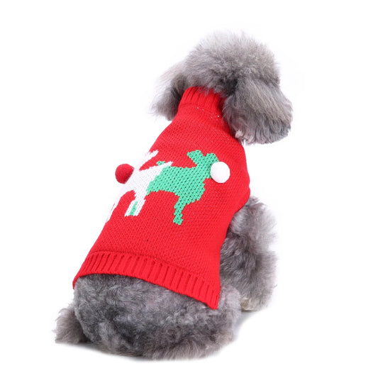 Winter Warm Pet Dog Sweater College Style Christmas Knitwear