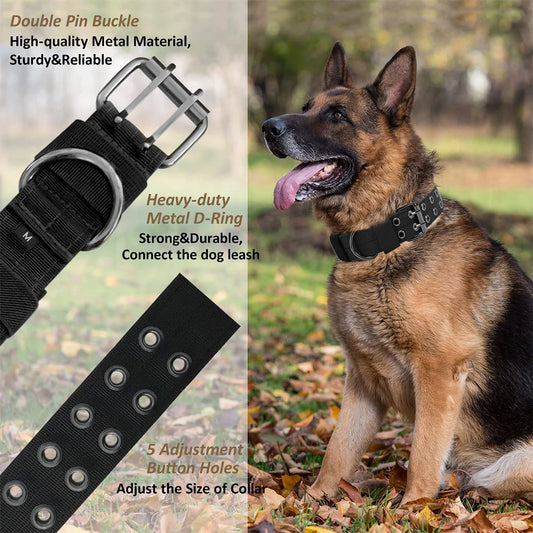 Tactical Dog Collar – Durable Nylon Military Collar for Medium & Large Dogs, Training and Outdoor Use