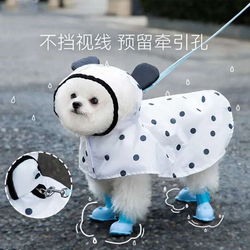 Cute Bear Ears Dog Raincoat – Waterproof Cape for Small & Medium Dogs