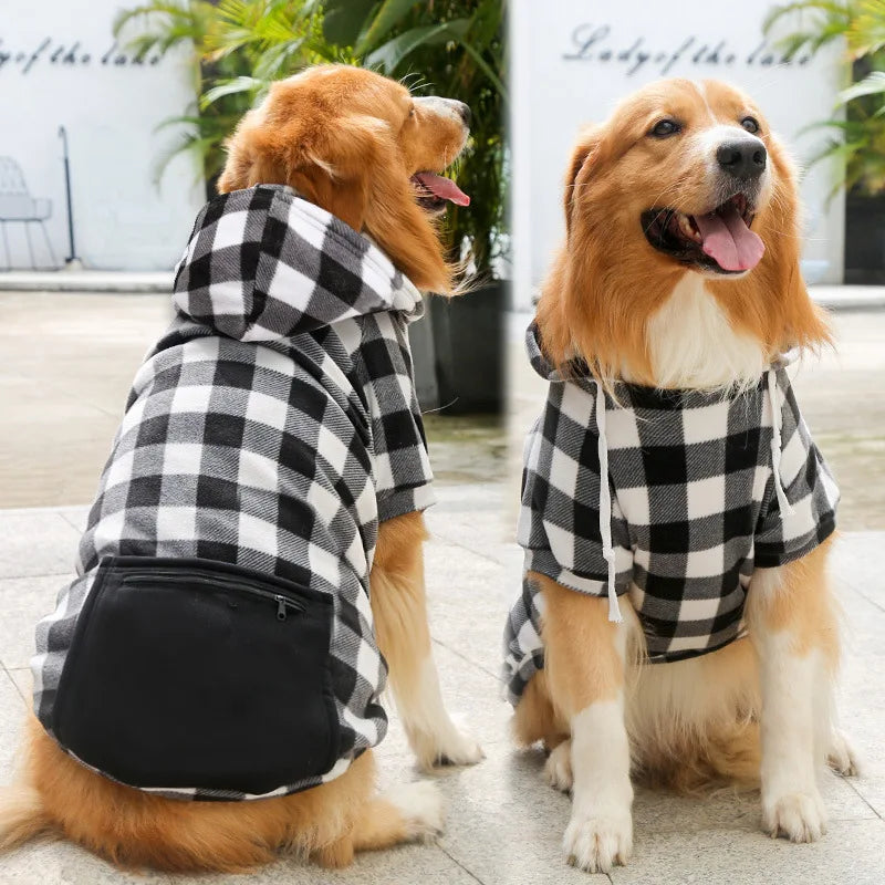 Plaid Reversible Dog Winter Coat – Warm Jacket for Small & Large Breeds
