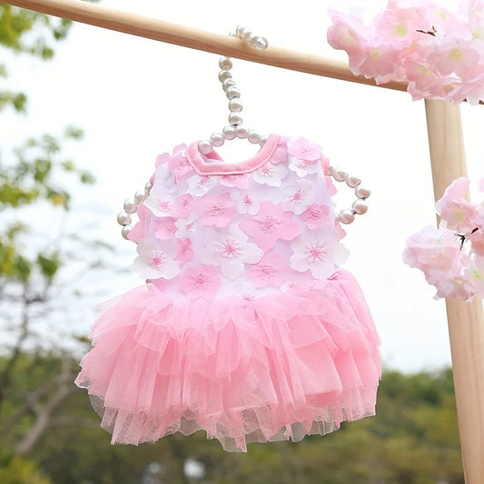 Floral Dog Dress – Soft Princess Outfit for Small & Medium Breeds