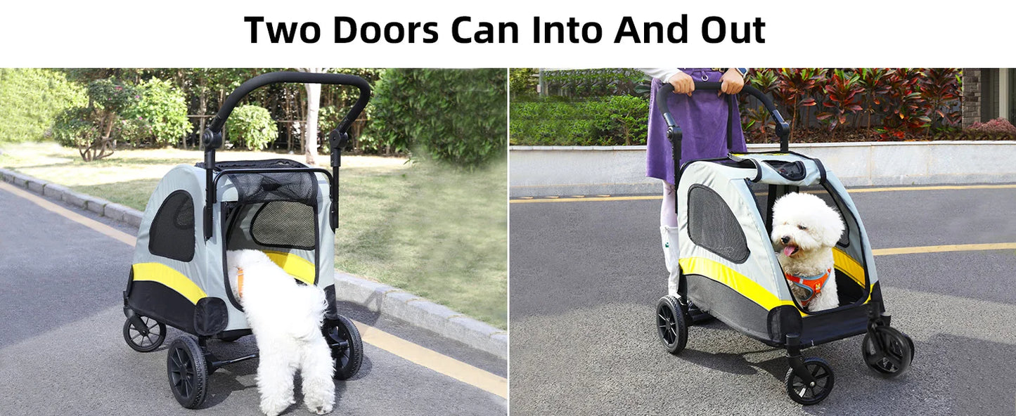 Premium 4-Wheel Dog Stroller – Foldable Pet Jogger Wagon for Small, Medium & Large Dogs