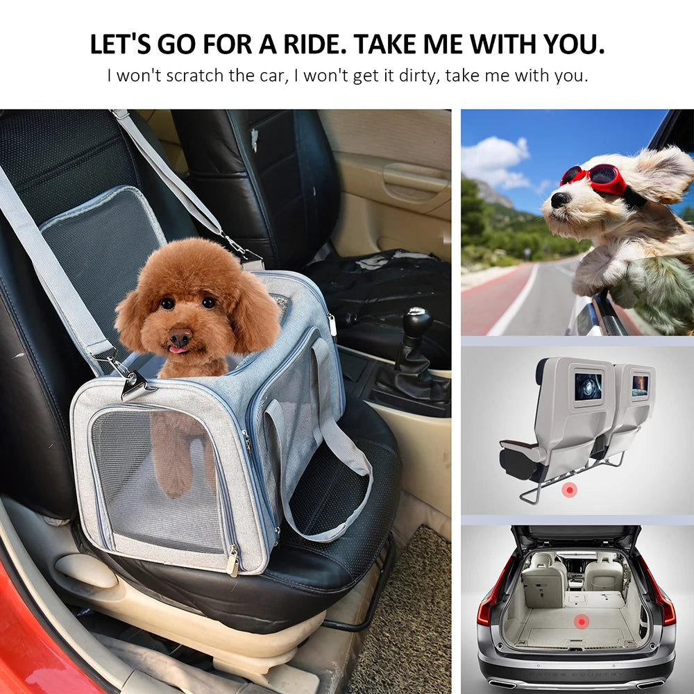 Airline Approved Dog & Cat Carrier Bag – Soft-Sided Waterproof Travel Backpack for Small Pets