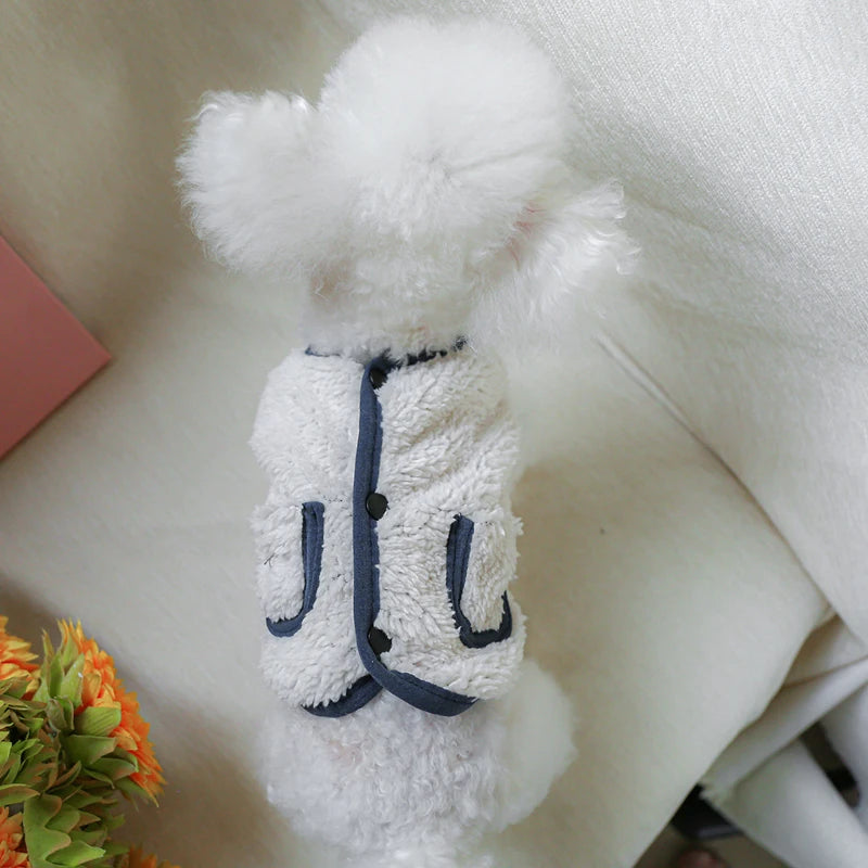 Autumn Winter Dog Coat – Warm Flower Jacket for Small Dogs