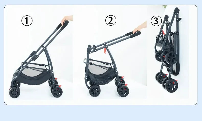 Pet Car Stroller – Lightweight Foldable Travel Stroller for Small & Medium Dogs & Cats