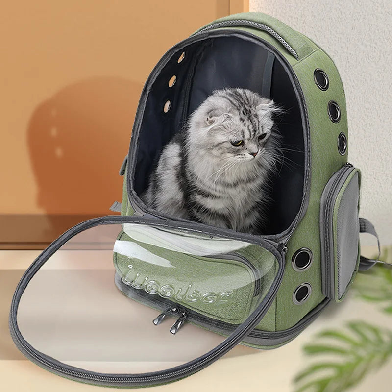 Transparent Pet Carrier Backpack – Breathable Travel Bag for Cats and Small Dogs