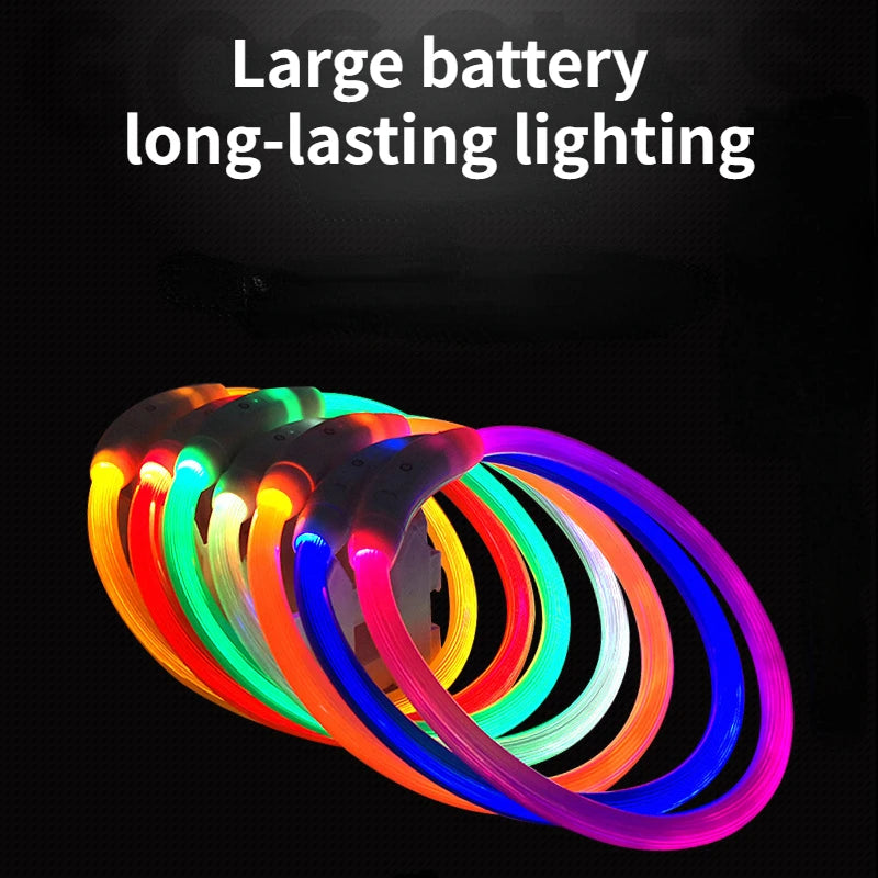 LED Pet Luminous Collar – USB Rechargeable Light-Up Collar for Dogs & Cats, Anti-Lost Night Safety Accessory