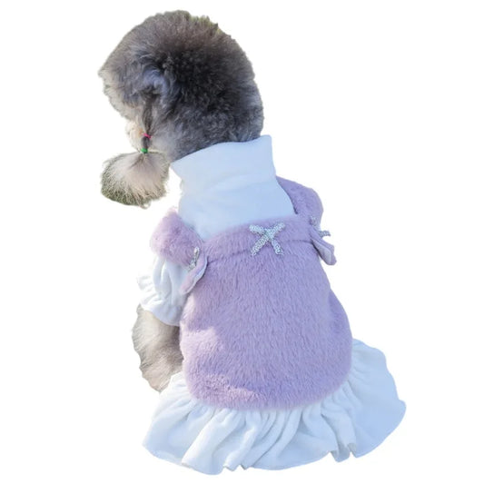 Purple Two-Piece Dress for Small Dogs Cats Chihuahua Yorkshire Puppy