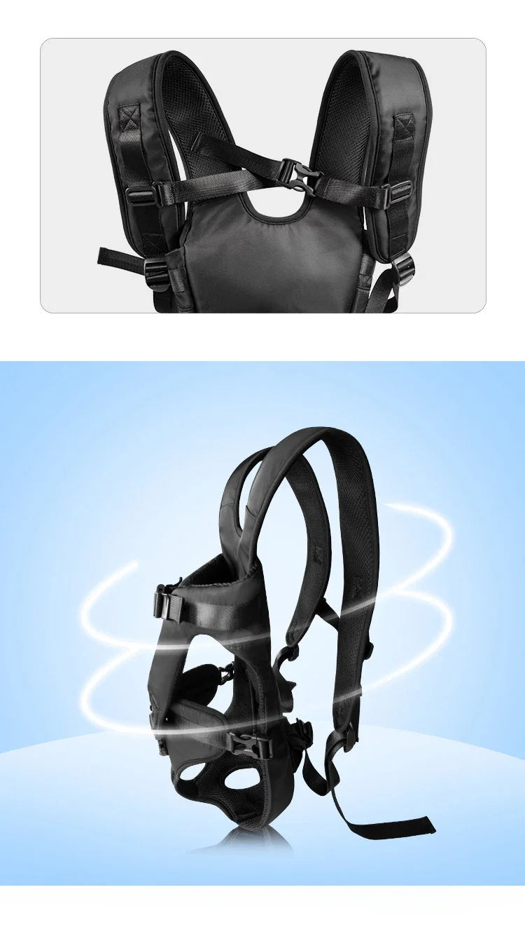 Pet Backpack Carrier – Breathable Front & Back Travel Bag for Small and Medium Dogs & Cats