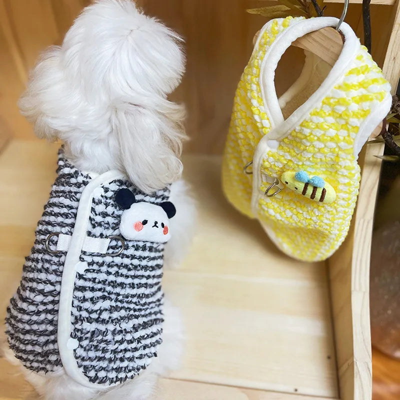 Autumn Winter Dog Coat – Warm Flower Jacket for Small Dogs
