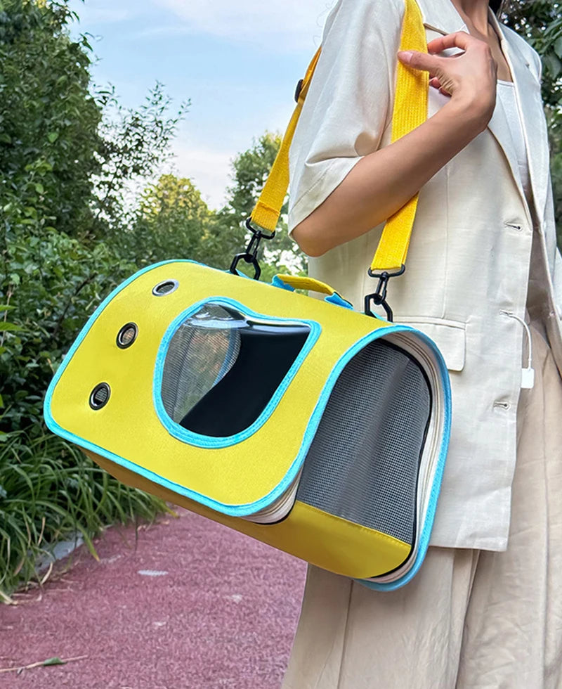 Portable Foldable Pet Carrier Bag – Breathable Oxford Shoulder Bag for Small Dogs & Cats (Up to 7kg)