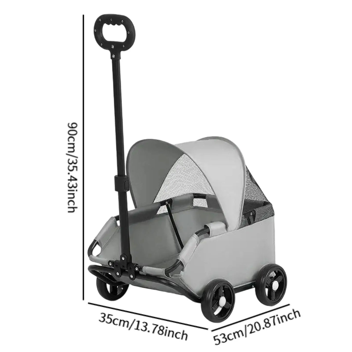 Portable 4-Wheel Pet Stroller – Breathable Travel Carrier for Small & Medium Dogs & Cats