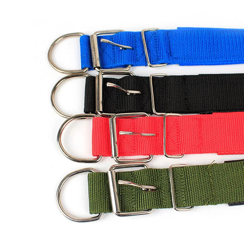 Solid Nylon Dog Collar for Small, Medium & Large Dogs – Durable Adjustable Collar for Teddy, Corgi, Pitbull, Bulldog, Beagle