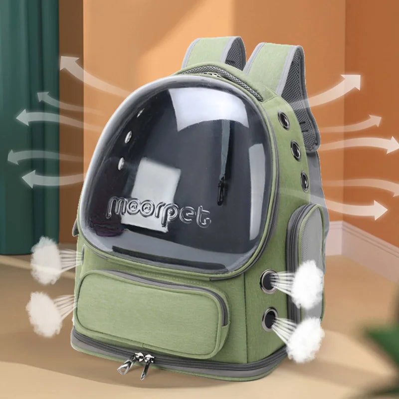 Transparent Pet Carrier Backpack – Breathable Travel Bag for Cats and Small Dogs