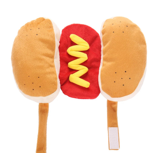 Funny Hot Dog Halloween Costume – Adjustable Outfit for Dogs & Cats