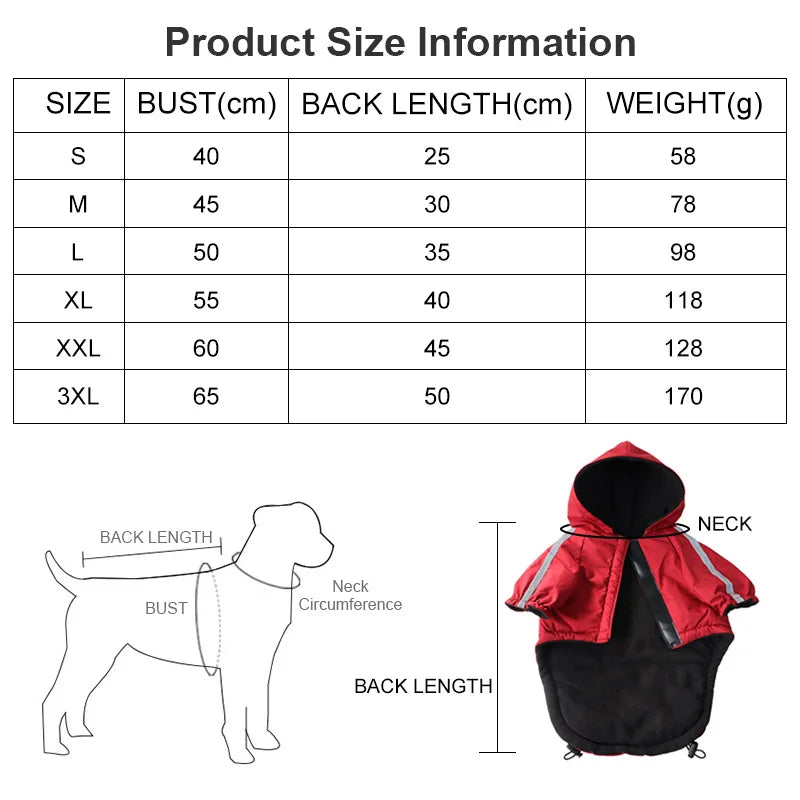 Waterproof Winter Pet Coat with Hood – Warm Jacket for Small Dogs