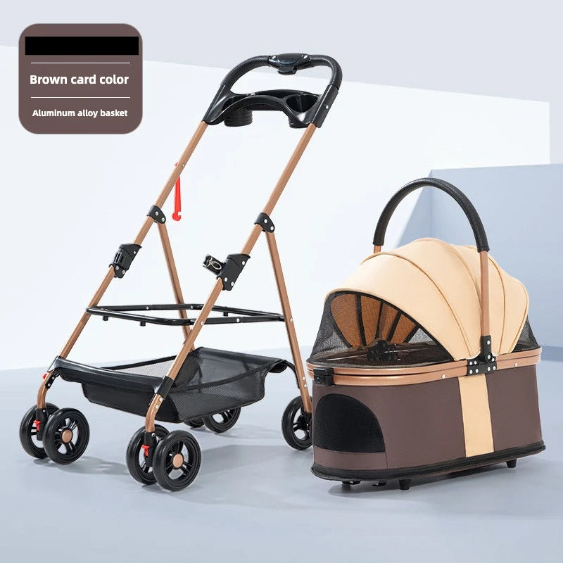 3-in-1 Folding Pet Stroller – Detachable Carrier & Travel Crate for Small & Medium Dogs, Cats (Up to 30 lbs)