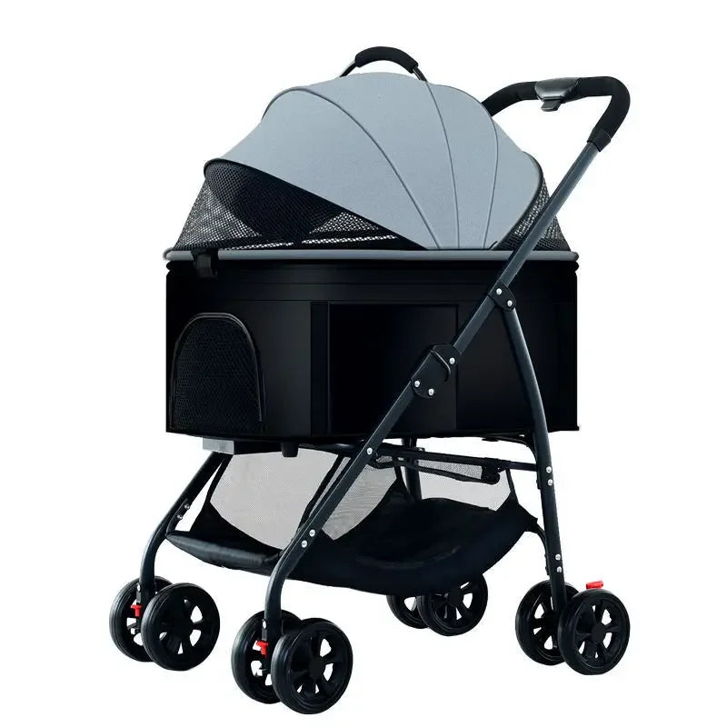 Pet Car Stroller – Lightweight Foldable Travel Stroller for Small & Medium Dogs & Cats