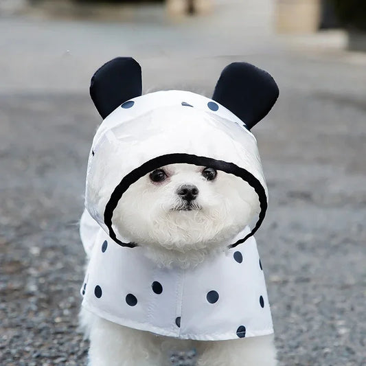 Cute Bear Ears Dog Raincoat – Waterproof Cape for Small & Medium Dogs