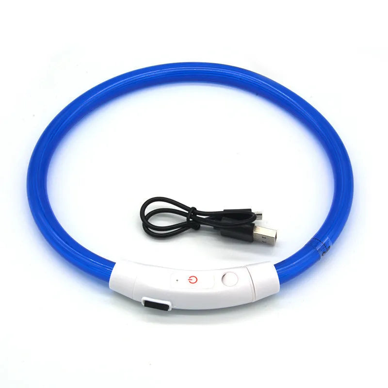 LED Pet Luminous Collar – USB Rechargeable Light-Up Collar for Dogs & Cats, Anti-Lost Night Safety Accessory
