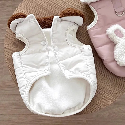 Cute Fleece Dog Jacket Bear Rabbit Coat for Small Dogs Cats