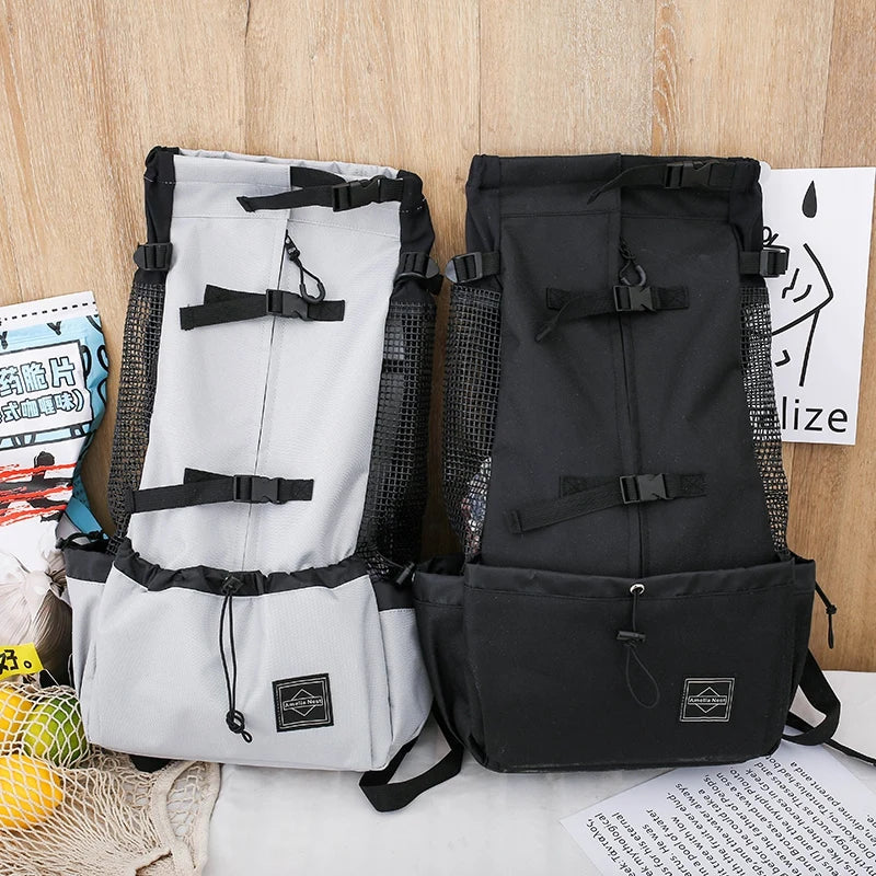 Strong Nylon Dog Carrier Backpack – Breathable Travel Bag for Small & Medium Dogs, Cycling & Outdoor Pet Backpack