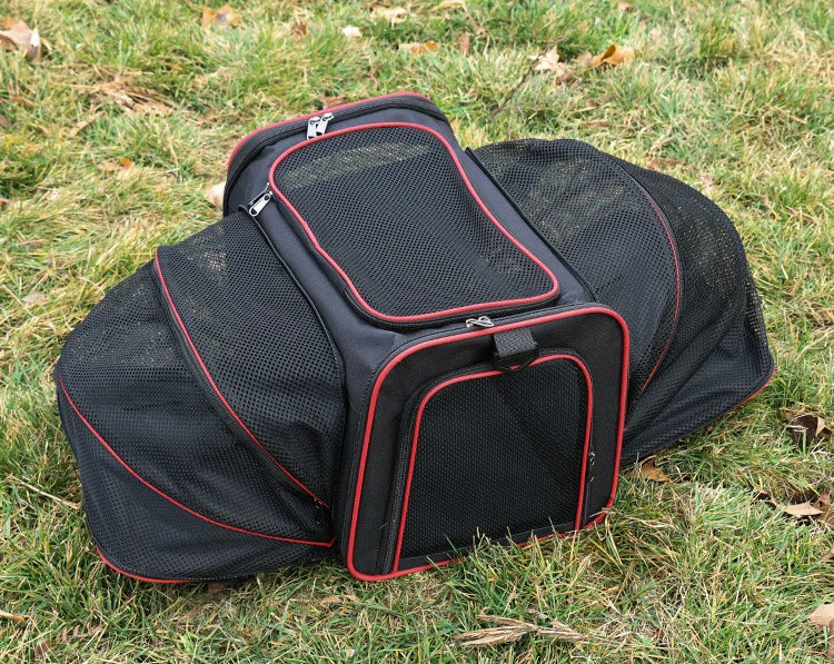 Foldable Expandable Pet Carrier Bag – Breathable Mesh Travel Bag for Cats & Small Dogs