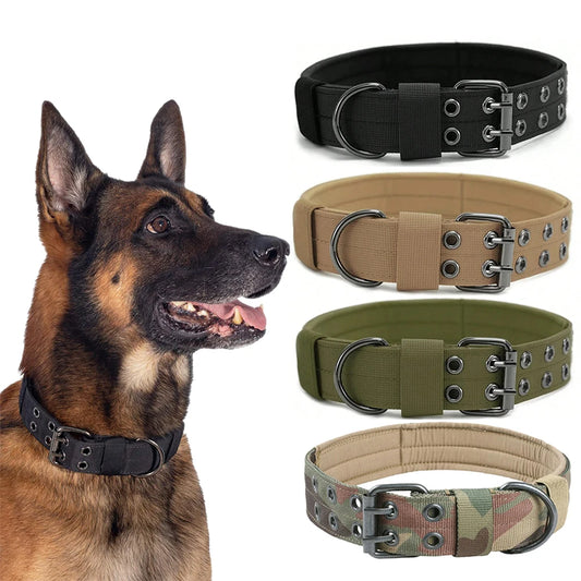Tactical Dog Collar – Durable Nylon Military Collar for Medium & Large Dogs, Training and Outdoor Use