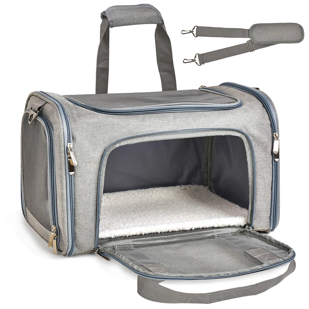 Airline Approved Dog & Cat Carrier Bag – Soft-Sided Waterproof Travel Backpack for Small Pets