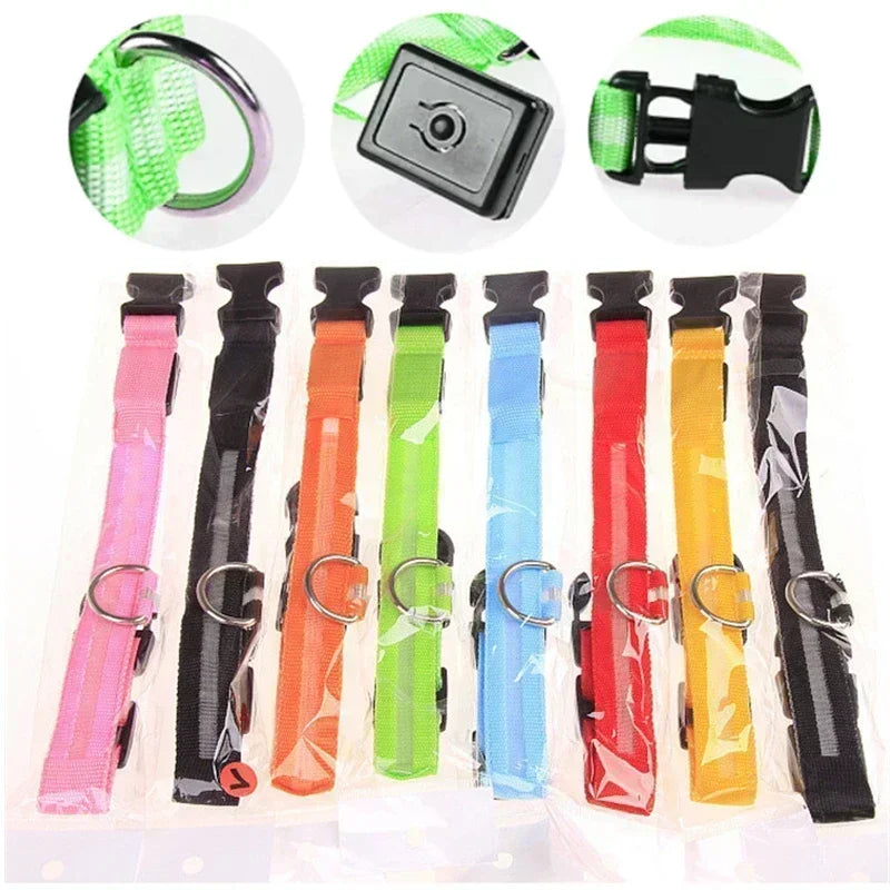 LED Glowing Dog Collar – Rechargeable Adjustable Luminous Night Safety Collar for Small Dogs