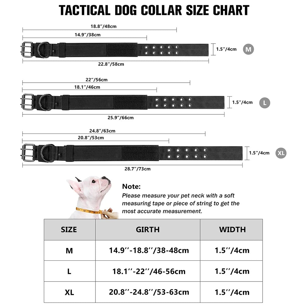 Tactical Dog Collar – Durable Nylon Military Collar for Medium & Large Dogs, Training and Outdoor Use