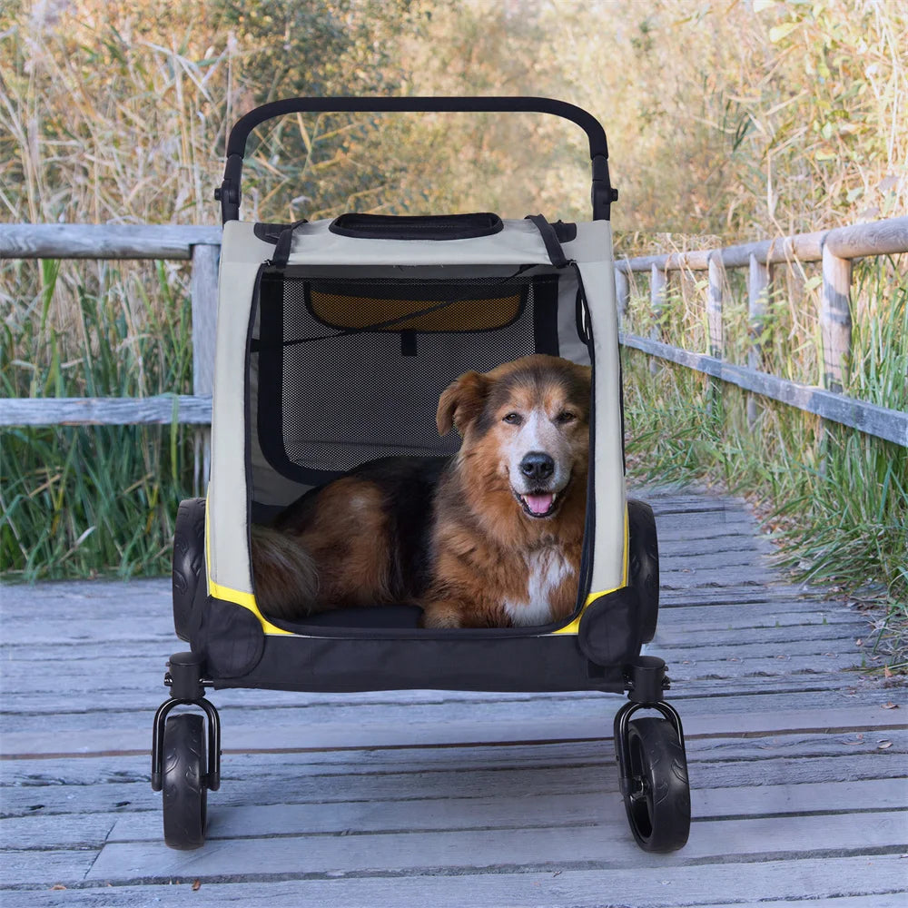 Premium 4-Wheel Dog Stroller – Foldable Pet Jogger Wagon for Small, Medium & Large Dogs