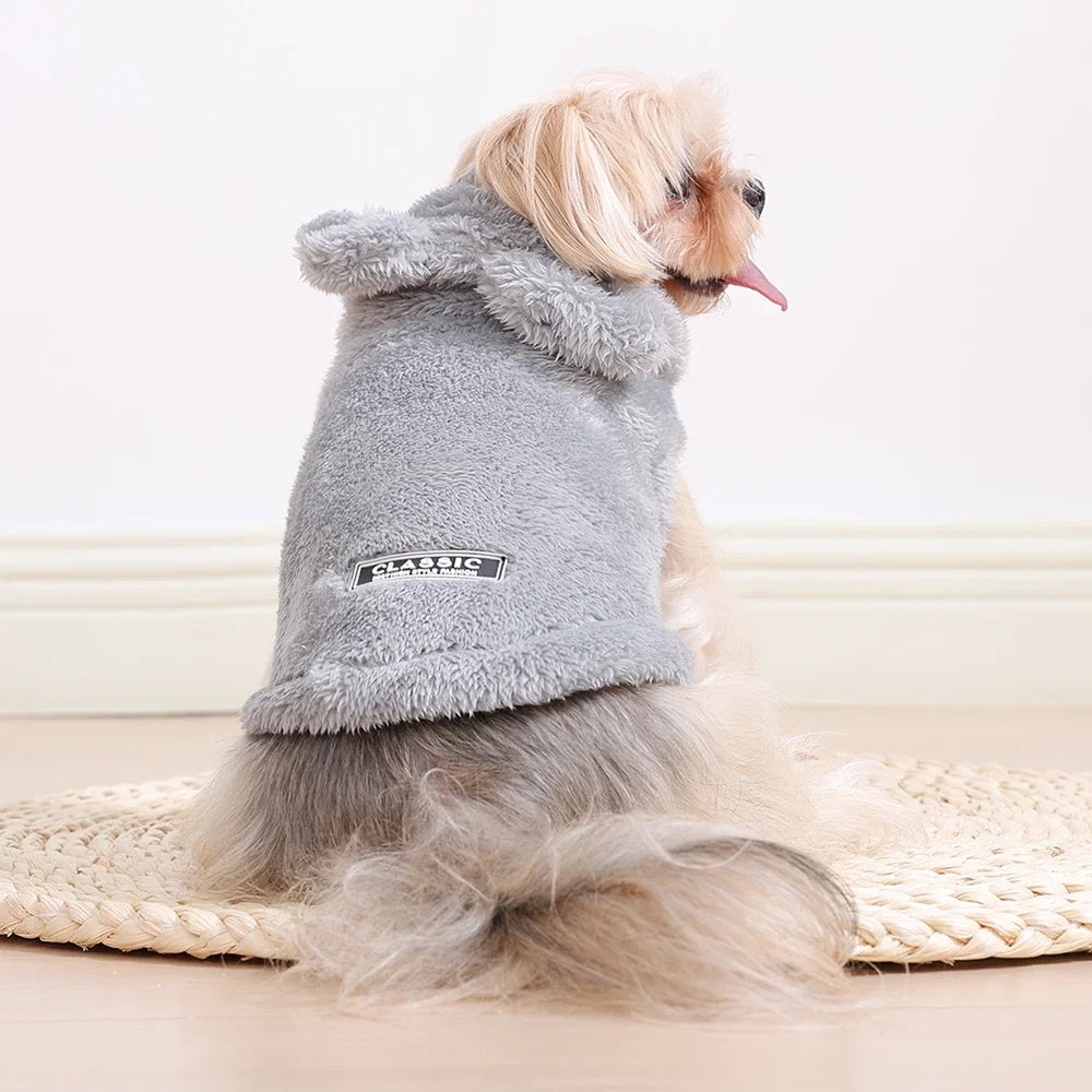 Soft Fleece Dog & Cat Hoodie – Warm Winter Coat for Small Breeds