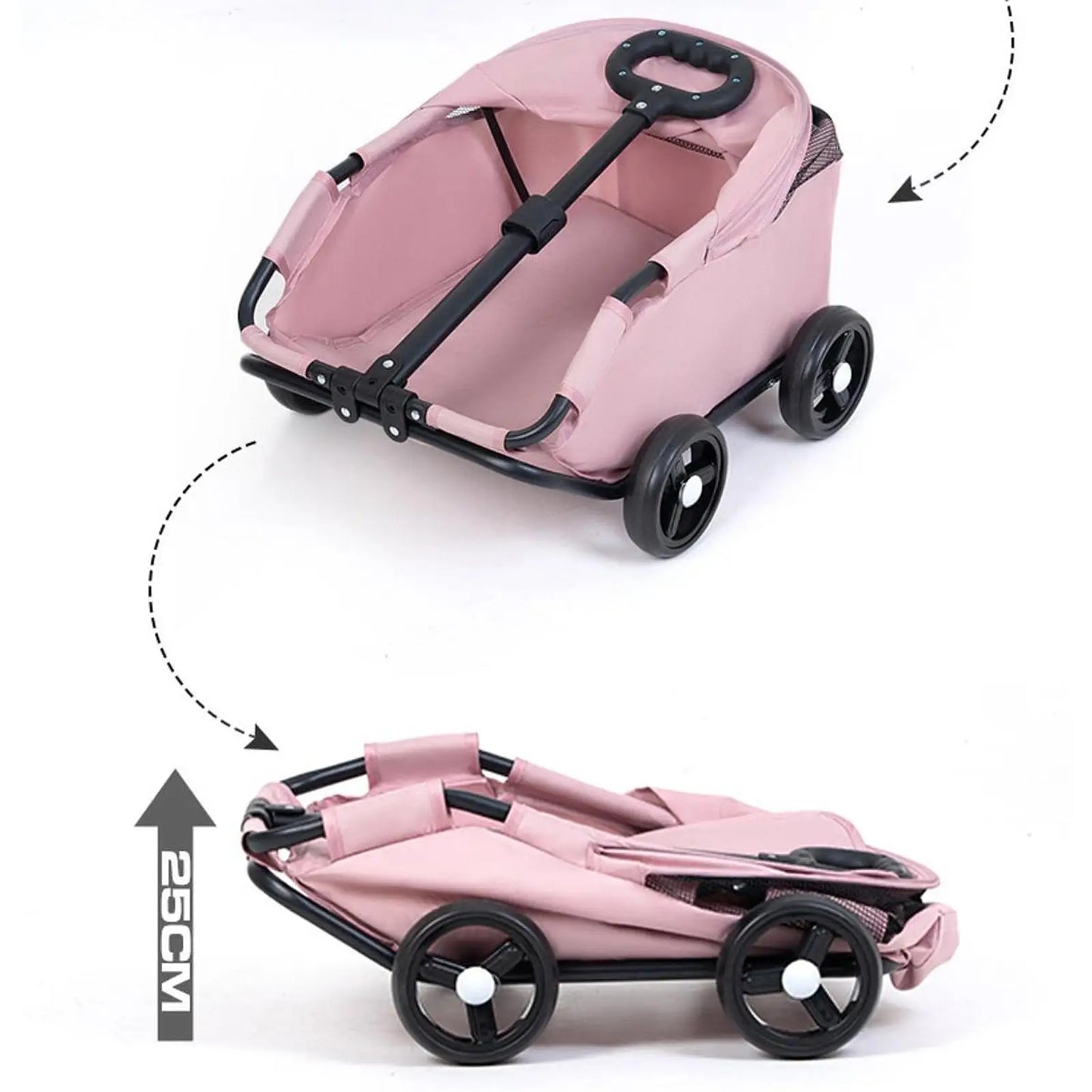 Portable 4-Wheel Pet Stroller – Breathable Travel Carrier for Small & Medium Dogs & Cats