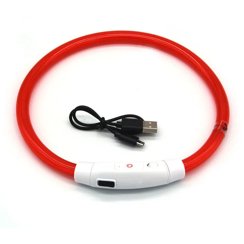 LED Pet Luminous Collar – USB Rechargeable Light-Up Collar for Dogs & Cats, Anti-Lost Night Safety Accessory