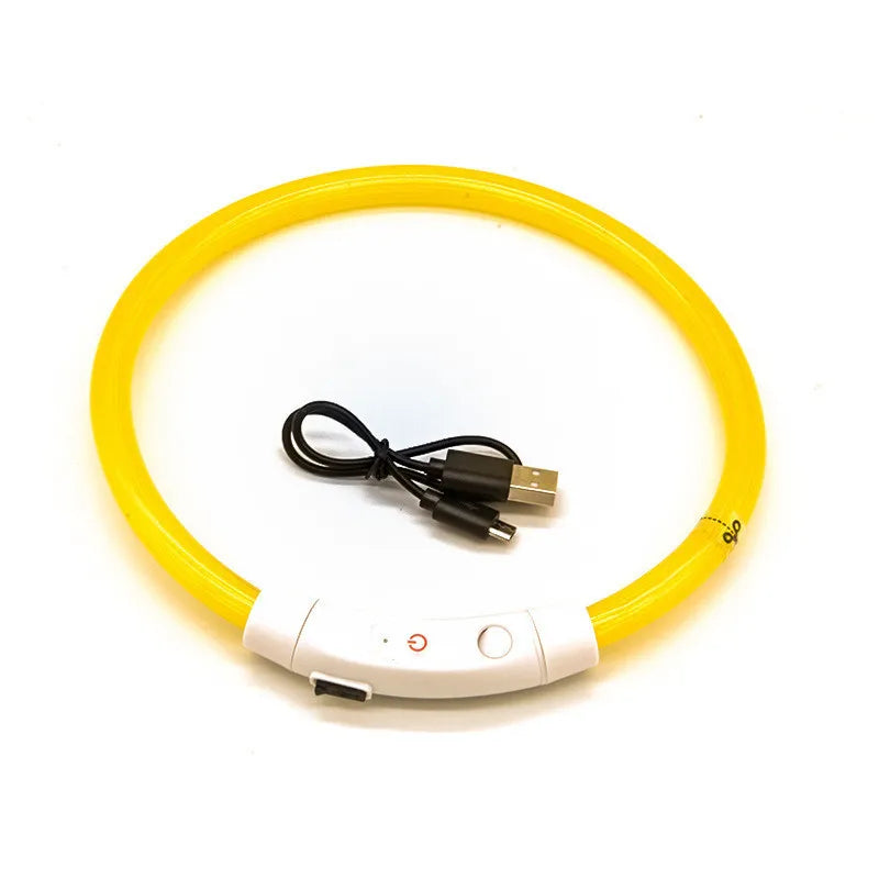 LED Pet Luminous Collar – USB Rechargeable Light-Up Collar for Dogs & Cats, Anti-Lost Night Safety Accessory