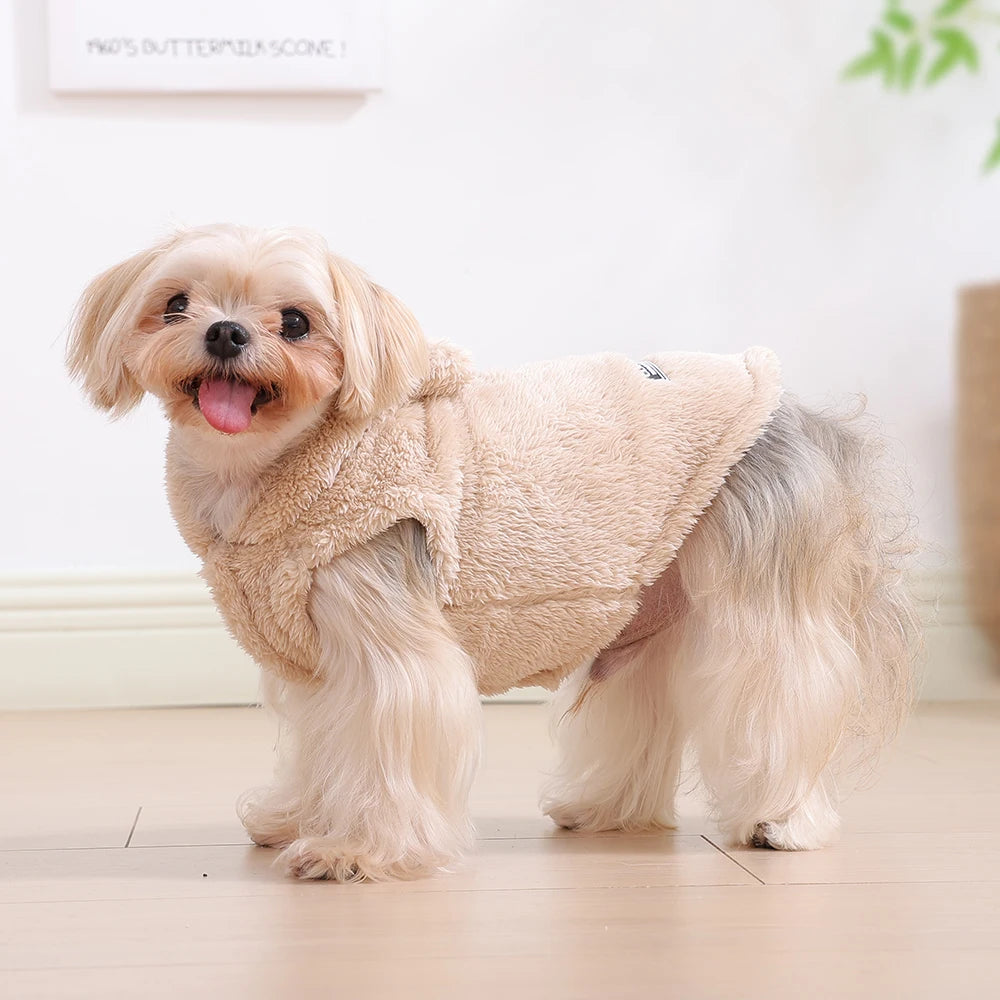 Soft Fleece Dog & Cat Hoodie – Warm Winter Coat for Small Breeds