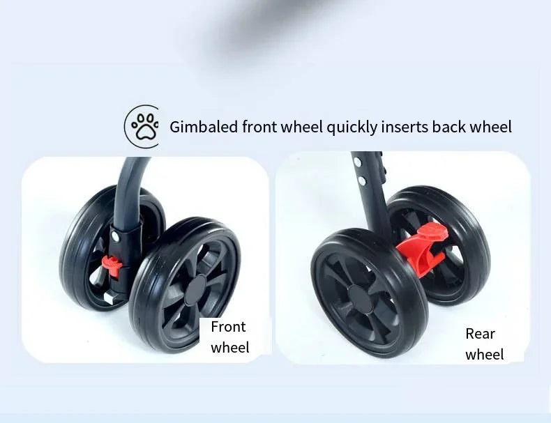 Pet Car Stroller – Lightweight Foldable Travel Stroller for Small & Medium Dogs & Cats