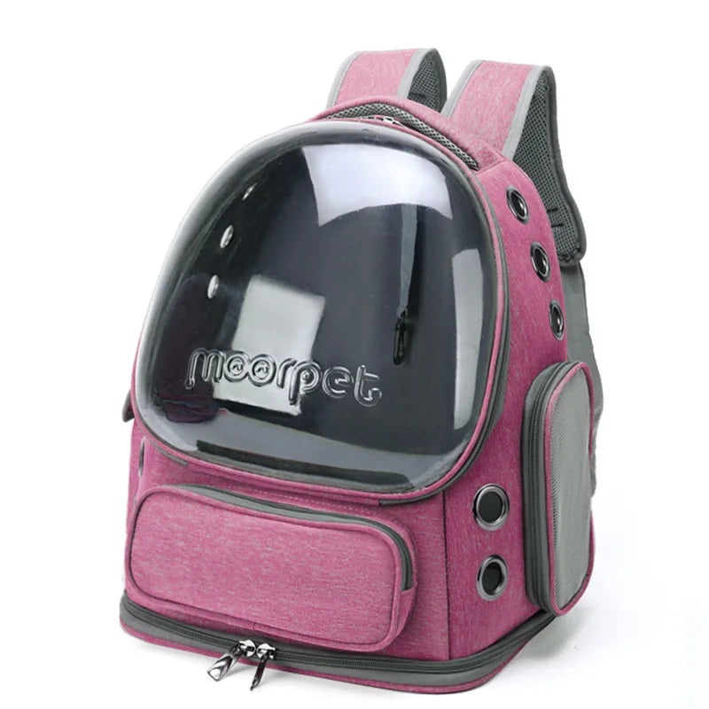 Transparent Pet Carrier Backpack – Breathable Travel Bag for Cats and Small Dogs