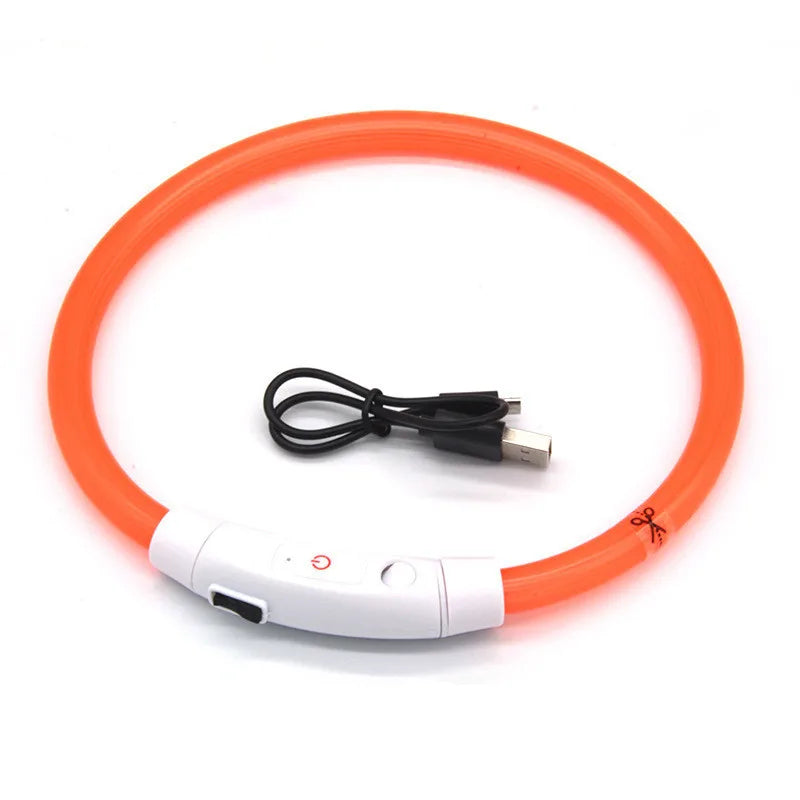 LED Pet Luminous Collar – USB Rechargeable Light-Up Collar for Dogs & Cats, Anti-Lost Night Safety Accessory