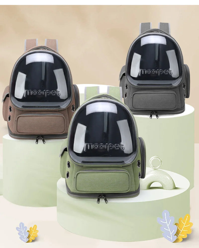 Transparent Pet Carrier Backpack – Breathable Travel Bag for Cats and Small Dogs