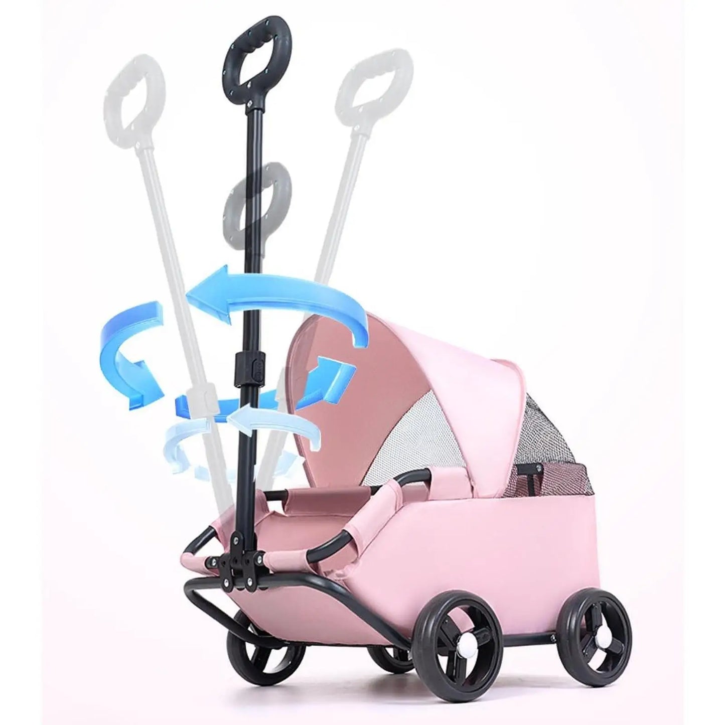Portable 4-Wheel Pet Stroller – Breathable Travel Carrier for Small & Medium Dogs & Cats