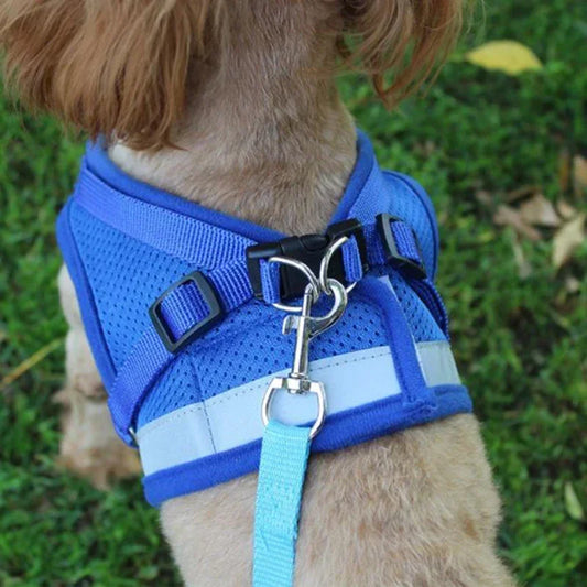 Adjustable Mesh Dog Vest Harness with Leash – Chest Strap Pet Harness XS/S/M/L/XL