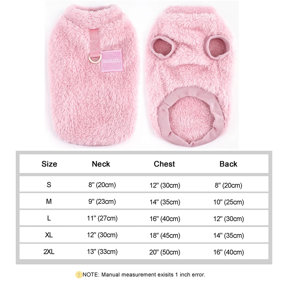 Soft Fleece Dog & Cat Vest – Warm Pet Sweater for Small Breeds